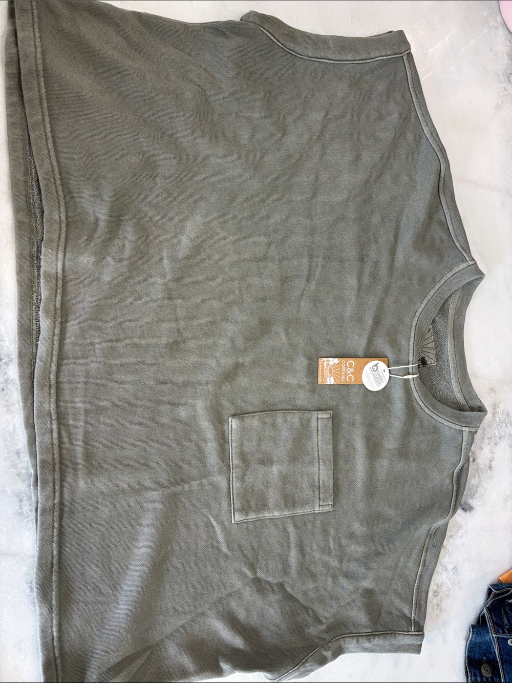 C&C California women’s green boxy top-large-new
